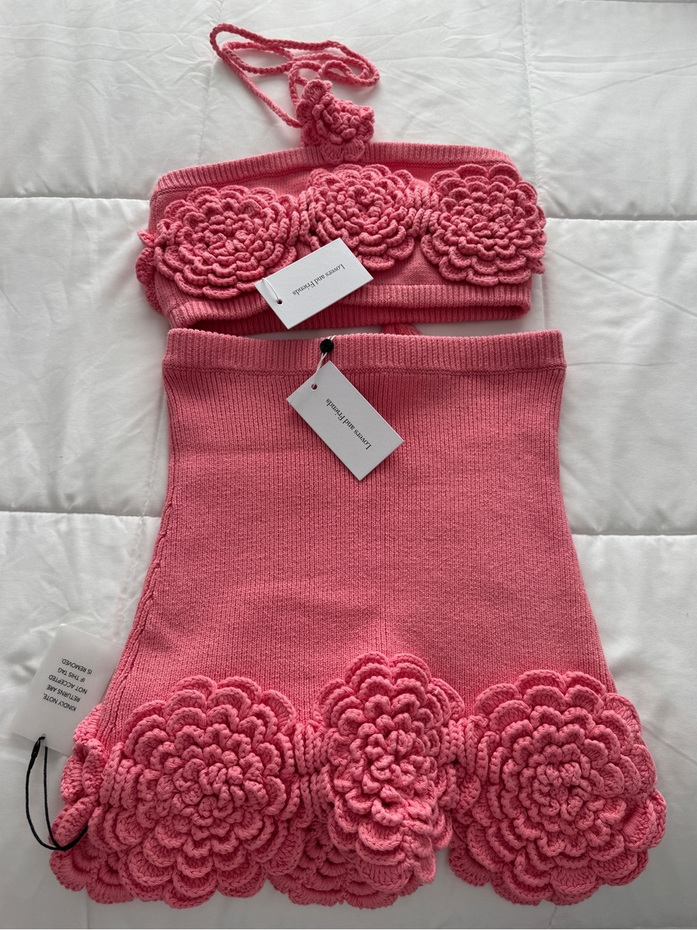 Lovers and Friends Ashby Crochet Set in Pink
